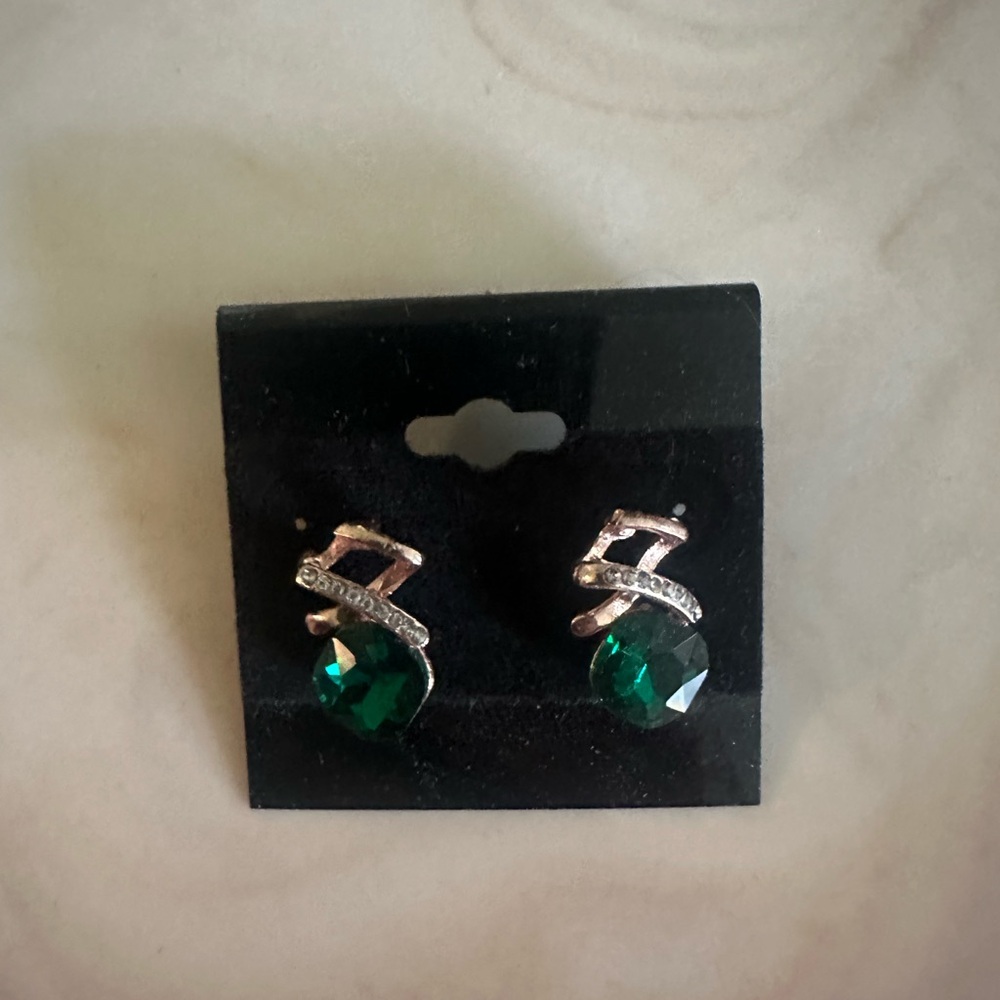 Elegant Green Gemstone Earrings